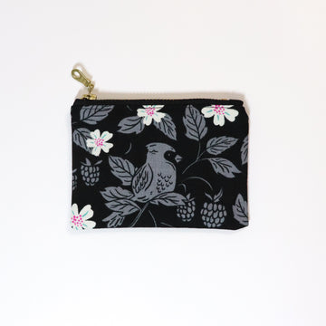 Black Cardinal Coin Pouch