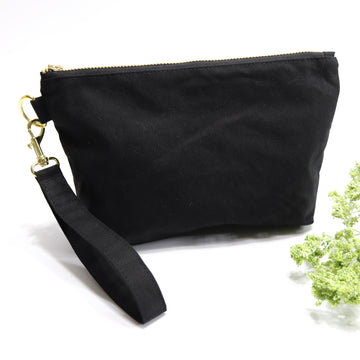 Black Oilskin Wristlet