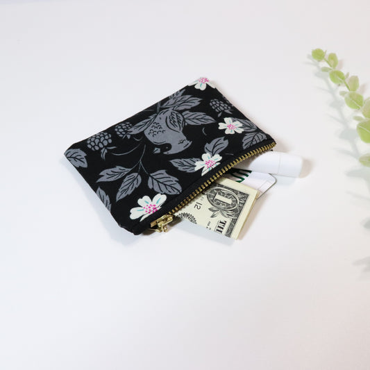 Black Cardinal Coin Pouch