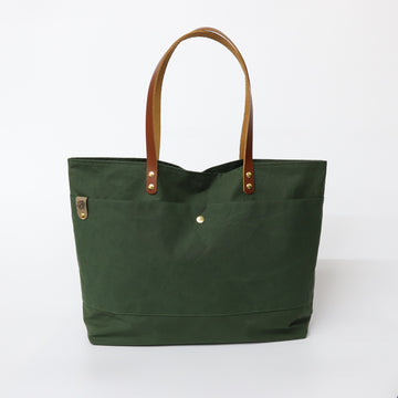 Green Oilskin Tote Bag