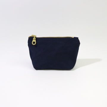 Navy Oilskin Coin Pouch