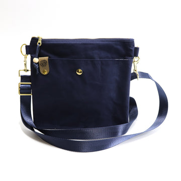Navy Oilskin Crossbody
