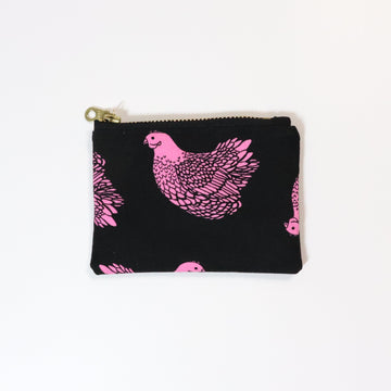Pink Chicken Coin Pouch