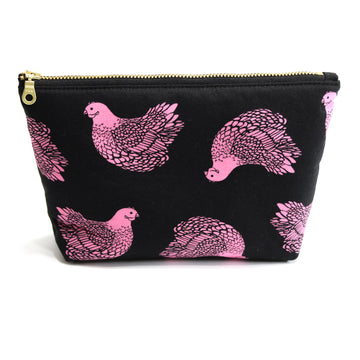 Pink Chicken Zip Pouch