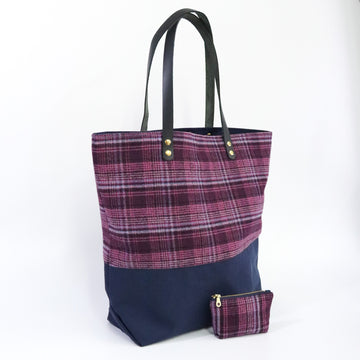 Pink Flannel Tote and Mini Pouch Set