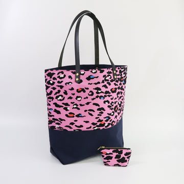 Pink Leopard Tote and Mini Pouch Set