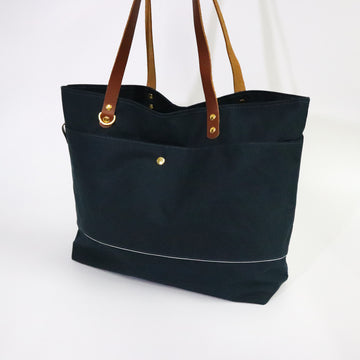 Teal Oilskin Tote Bag
