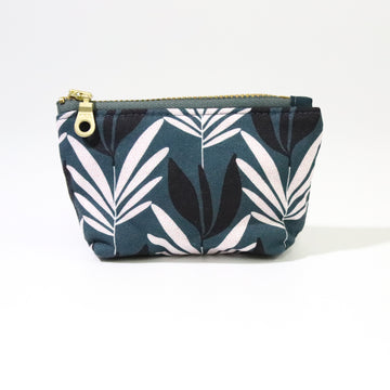 Teal Leaf Coin Pouch