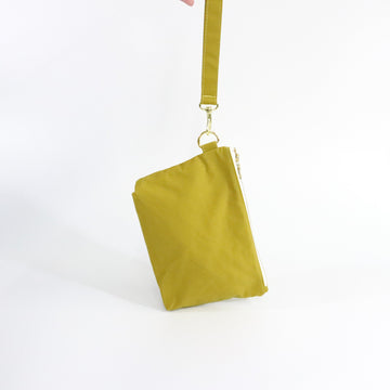 Citron Oilskin Wristlet