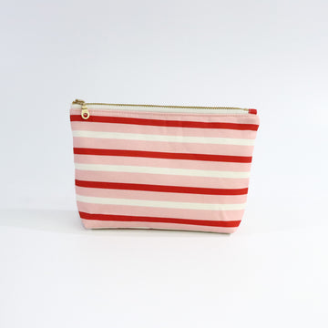 Pink Stripe Zip Pouch