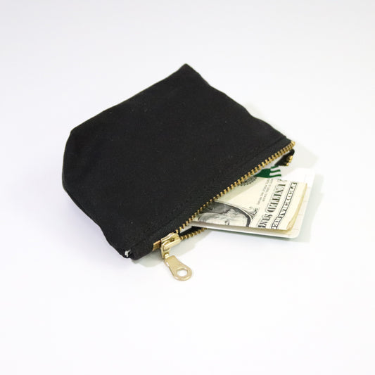 Black Oilskin Coin Pouch