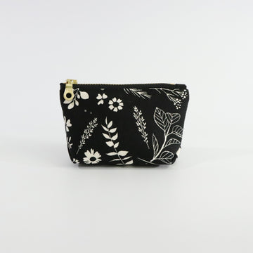 Black Flower Coin Pouch