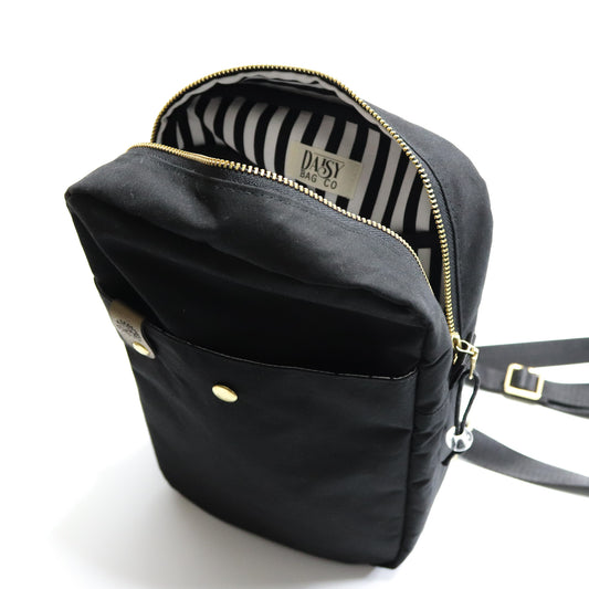 Black Oilskin Slingbag