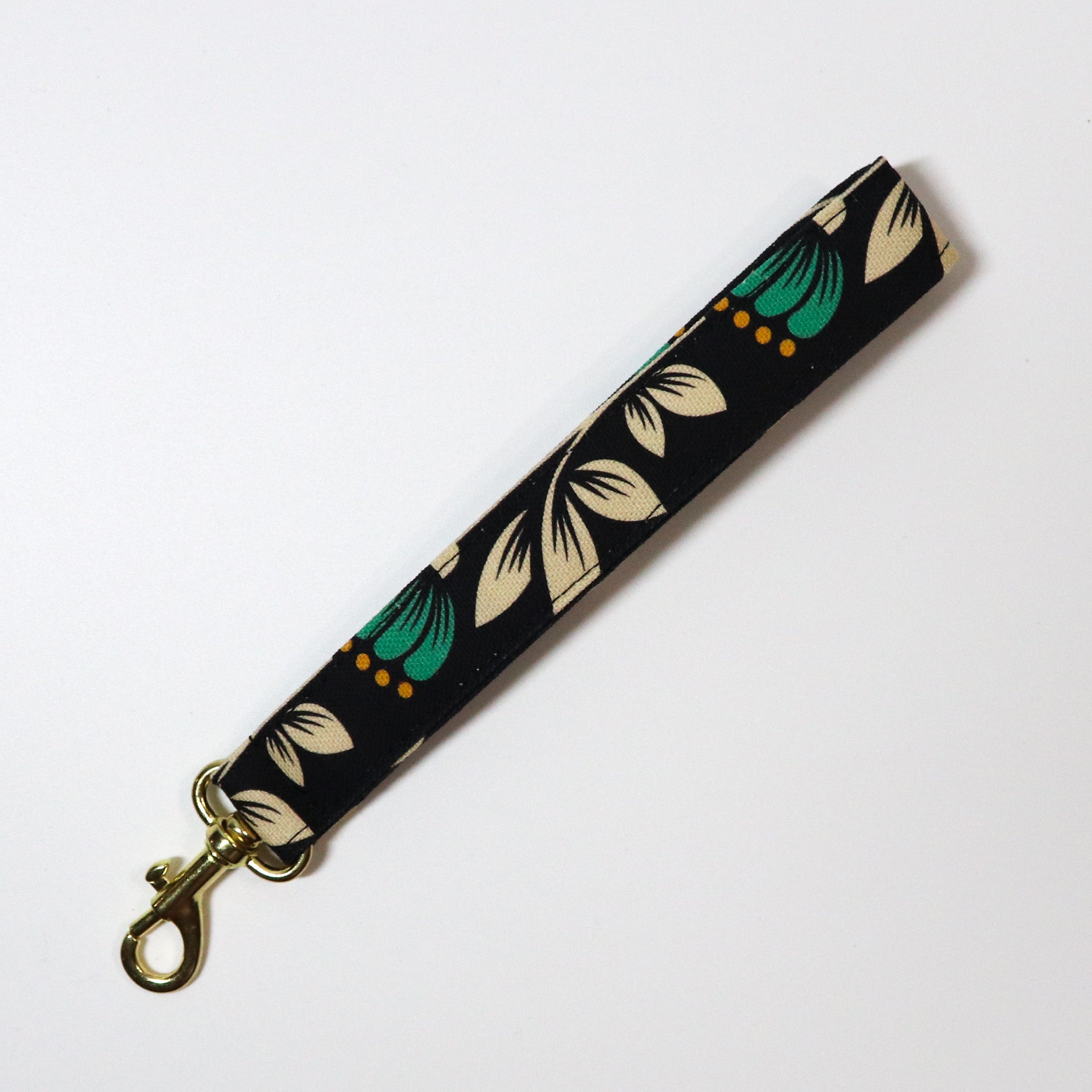 Green Floral Wrist Strap