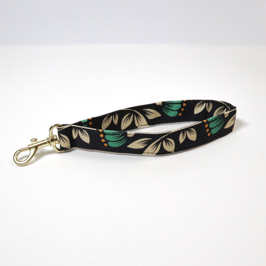 Green Floral Wrist Strap