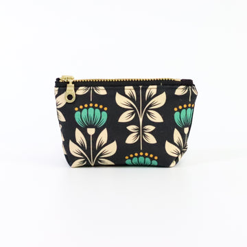 Green Floral Coin Pouch