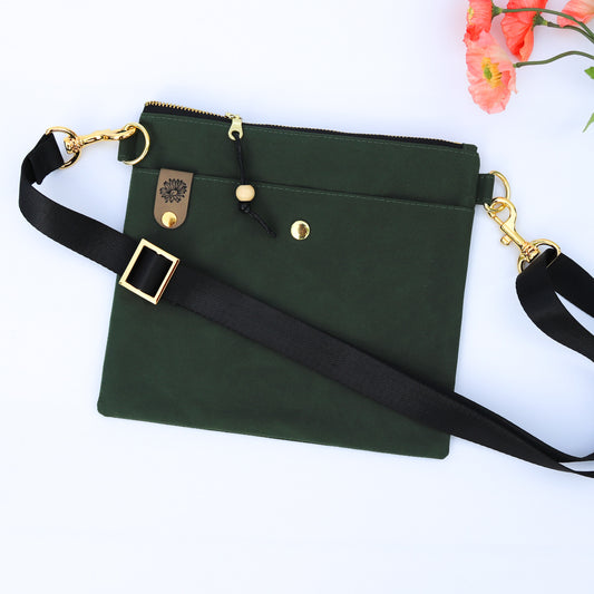 Green Oilskin Crossbody