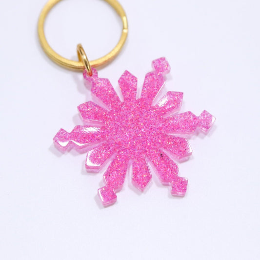 Pink Snowflake Bag Charm