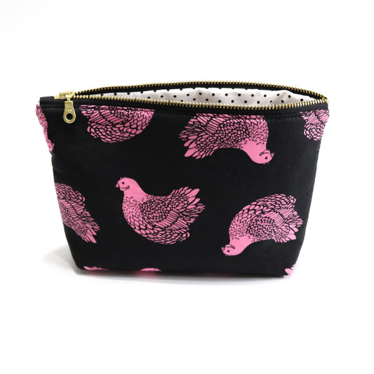 Pink Chicken Zip Pouch