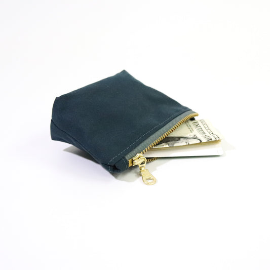 Teal Oilskin Coin Pouch