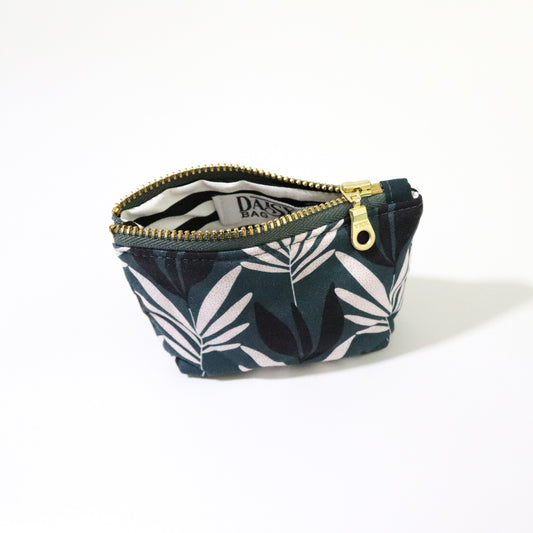 Teal Leaf Coin Pouch