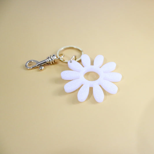 White Flower Bag Charm