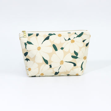 White Cosmos Zip Pouch