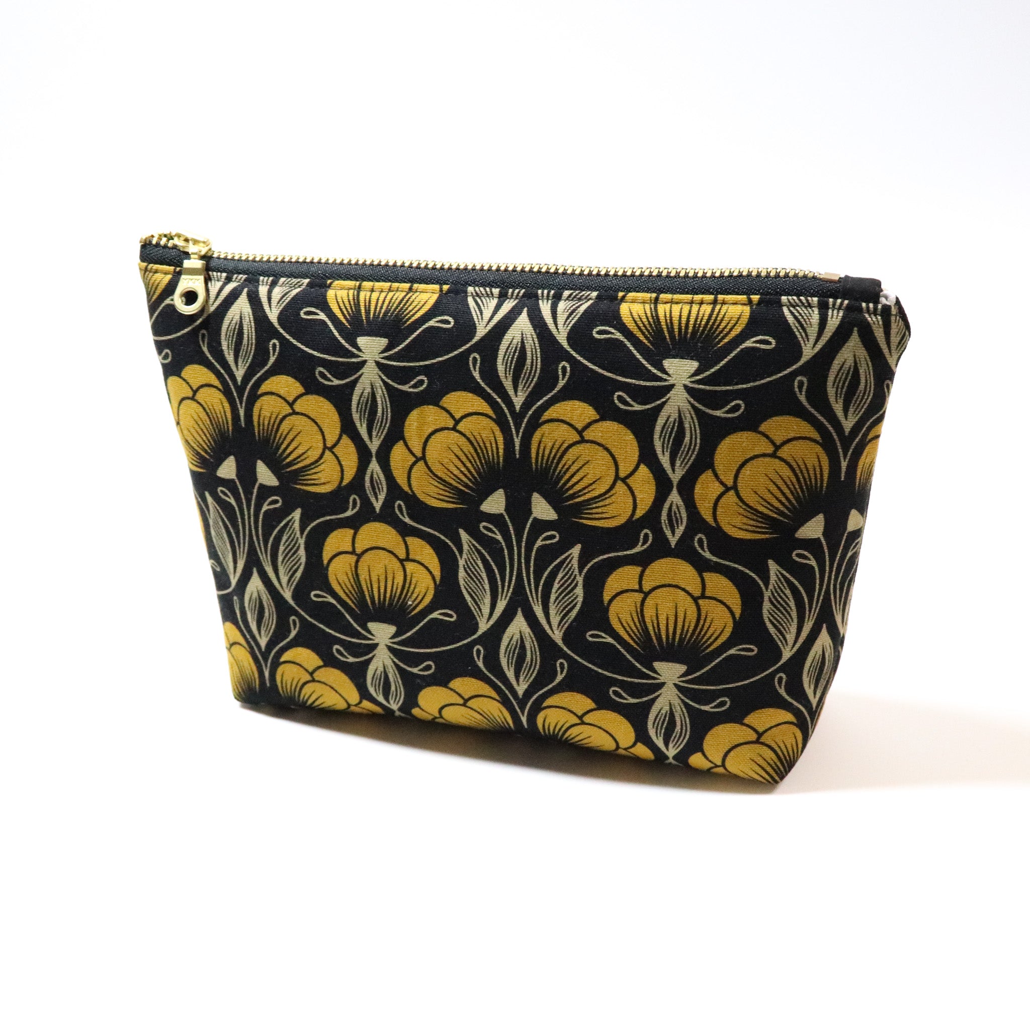 Yellow Flourish Zip Pouch