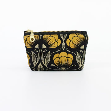 Yellow Flourish Coin Pouch