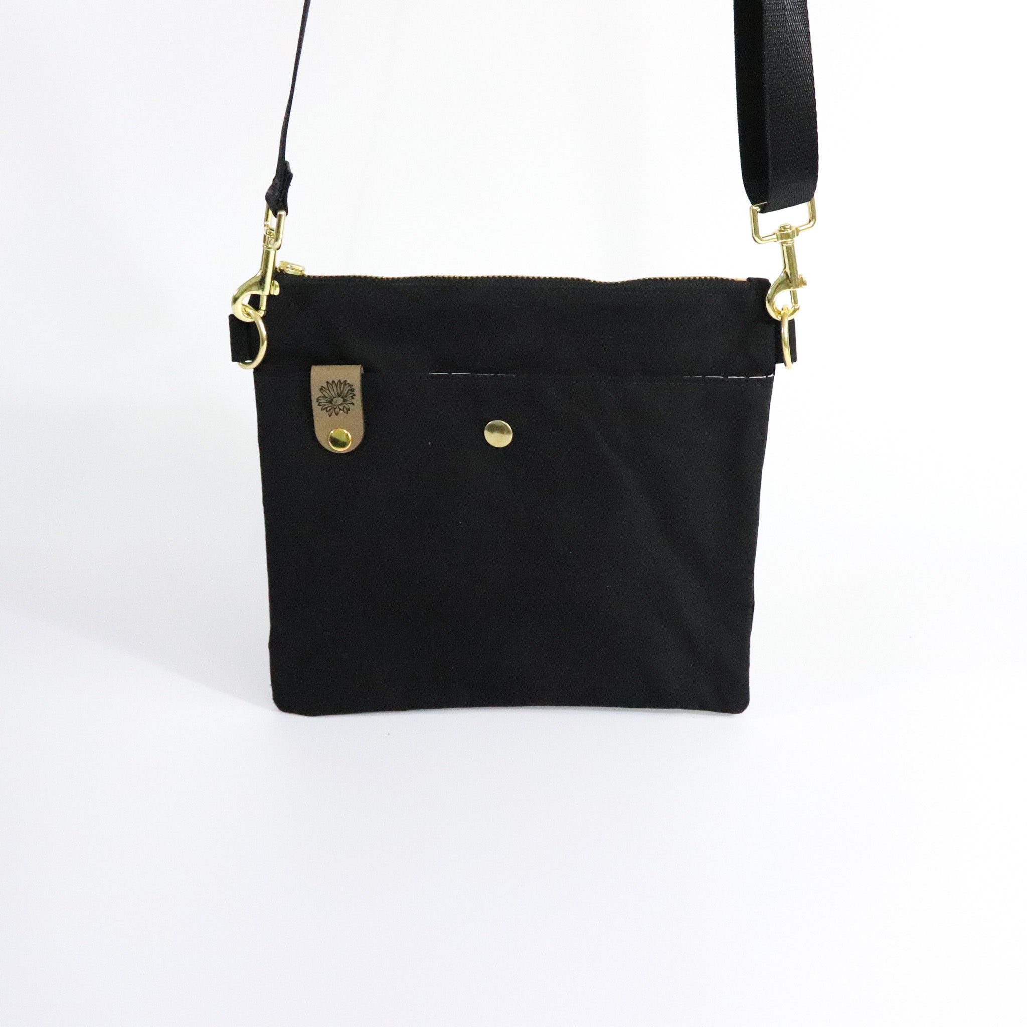 Black Oilskin Crossbody