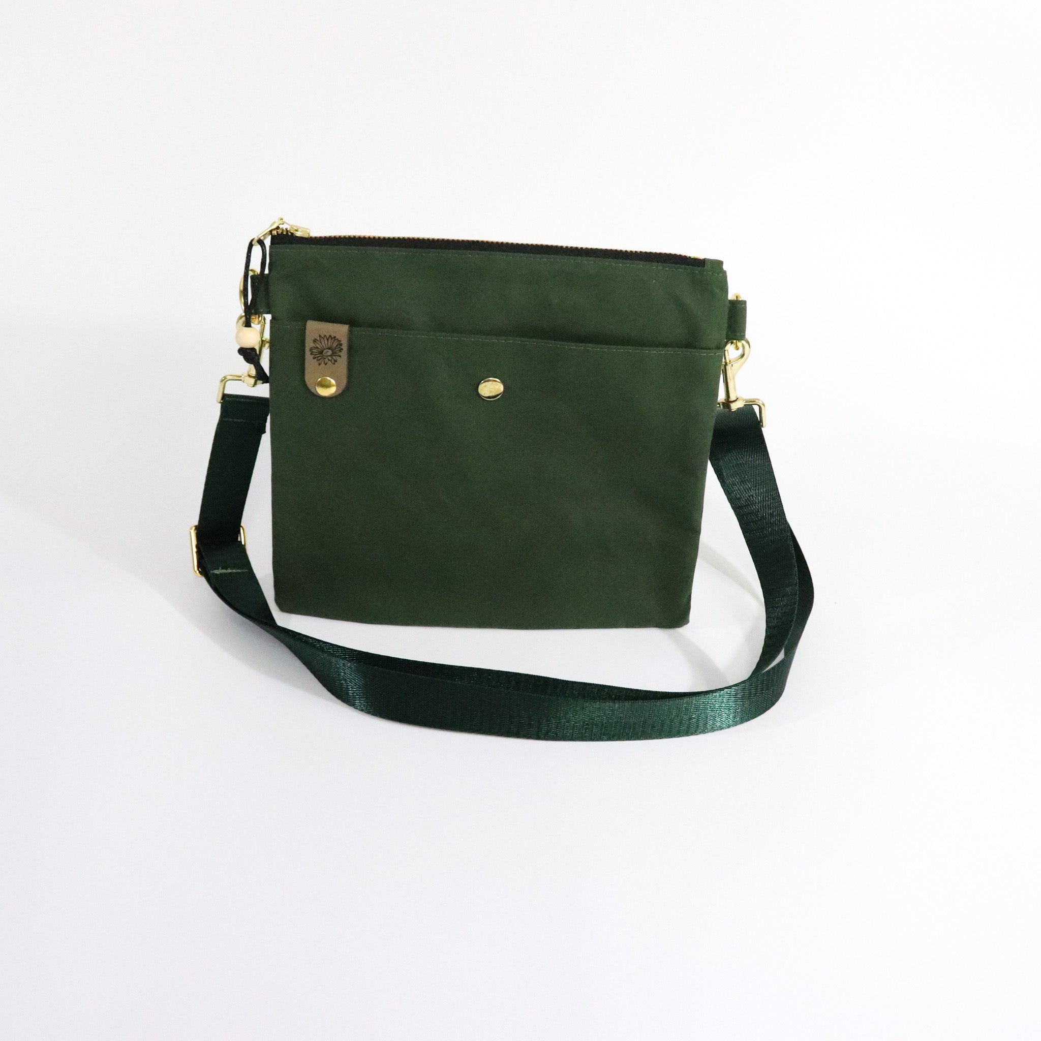 Green Oilskin Crossbody