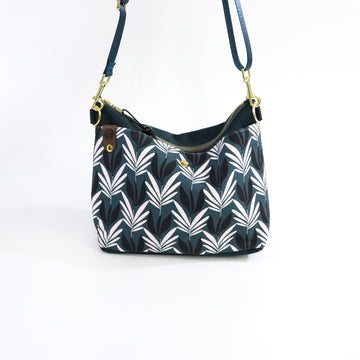 Teal Leaf Hobo Bag